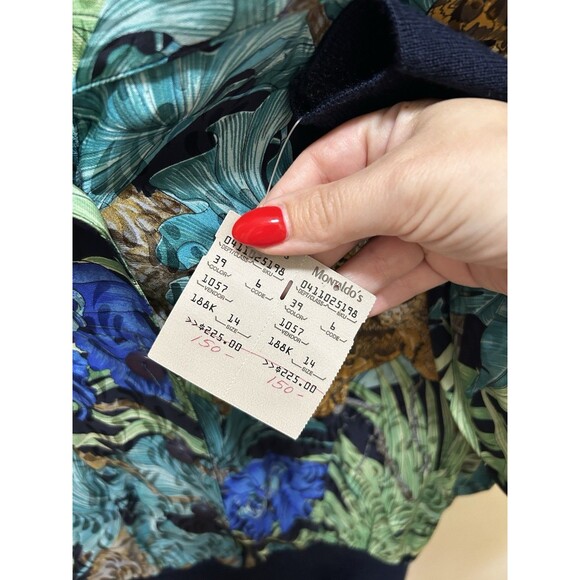 Vtg NOS Adrianna Papell 100% Silk Jungle Leopard Print Blouse 14 Animal Korea - Picture 4 of 7